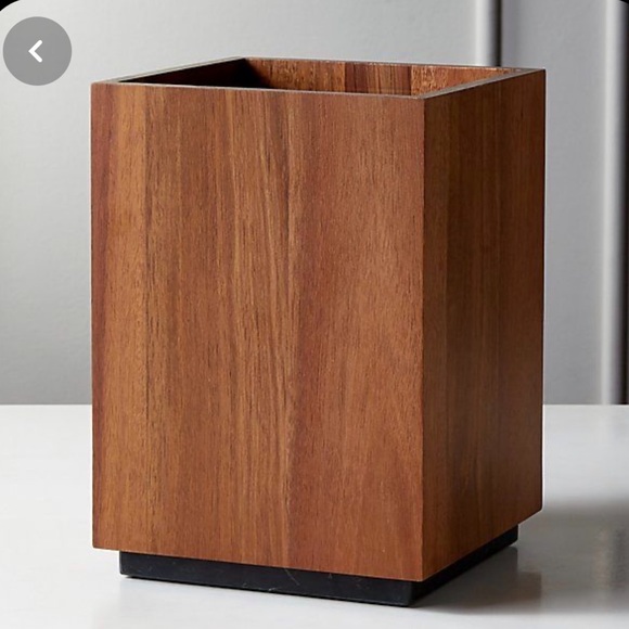 CB2 Bath Cb2 Acacia And Black Marble Waste Basket Poshmark